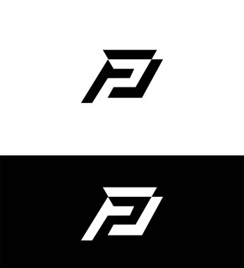FP, PF Harf Logosu Kimlik İmzalama Sembol Şablonu