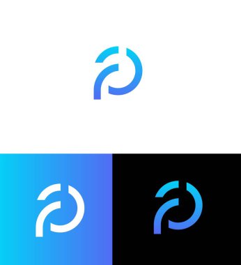 FP, PF Harf Logosu Kimlik İmzalama Sembol Şablonu