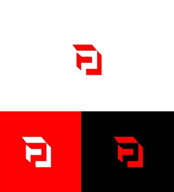 FP, PF Harf Logosu Kimlik İmzalama Sembol Şablonu