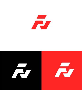 FN, NF Harf Logosu Kimlik İmzalama Sembol Şablonu