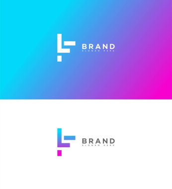 FL, LF Harf Logosu Kimlik İmzalama Sembol Şablonu