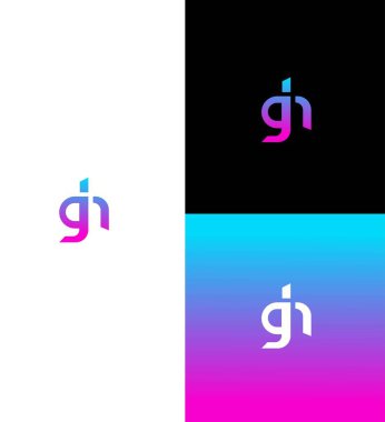 GH, HG Harf Logosu Kimlik İmzalama Sembol Şablonu