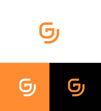 GJ, JG Harf Logosu Kimlik İmzalama Sembol Şablonu