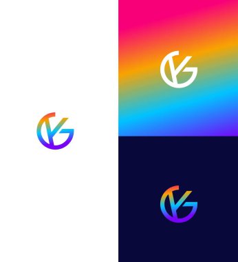 GK, KG Harf Logosu Kimlik İmzalama Sembol Şablonu