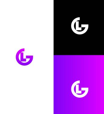 GL, LG Harf Logosu Kimlik İmzalama Sembol Şablonu