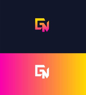 GN, NG Harf Logosu Kimlik İmzalama Sembol Şablonu