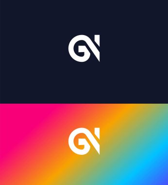GN, NG Harf Logosu Kimlik İmzalama Sembol Şablonu