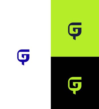 GP, PG Harf Logosu Kimlik İmzalama Sembol Şablonu