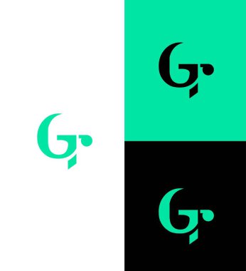 GR, RG Harf Logosu Kimlik İmzalama Sembol Şablonu