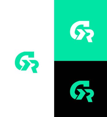 GR, RG Harf Logosu Kimlik İmzalama Sembol Şablonu