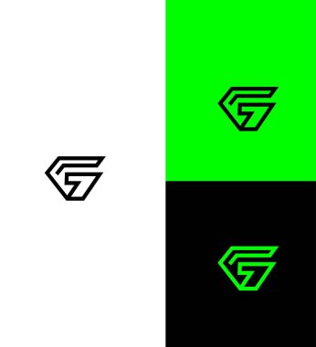 GV, VG Harf Logosu Kimlik İmzalama Sembol Şablonu