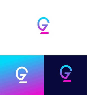 GZ, ZG Harf Logosu Kimlik İmzalama Sembol Şablonu