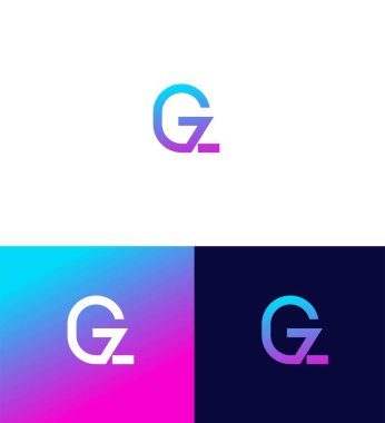 GZ, ZG Harf Logosu Kimlik İmzalama Sembol Şablonu
