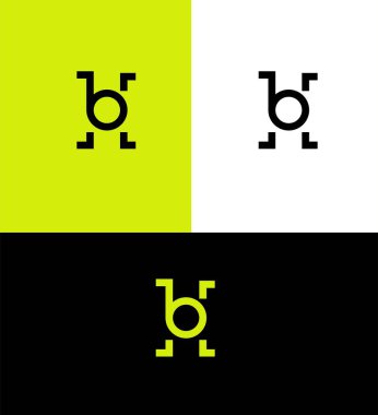HB, BH Harf Logosu Kimlik İmza Sembol Şablonu