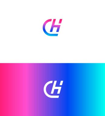 HC, CH Harf Logosu Kimlik İmzalama Sembol Şablonu