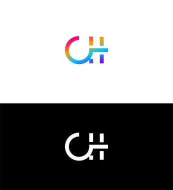 HC, CH Harf Logosu Kimlik İmzalama Sembol Şablonu