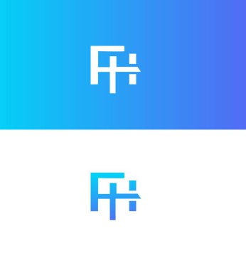 HF, FH Harf Logosu Kimlik İmzalama Sembol Şablonu