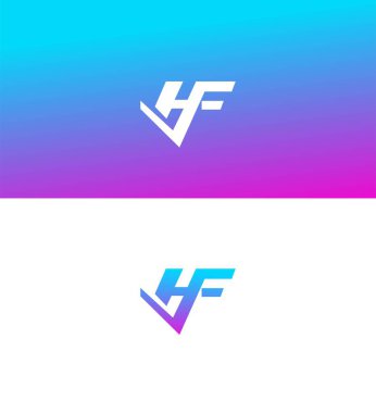HF, FH Harf Logosu Kimlik İmzalama Sembol Şablonu