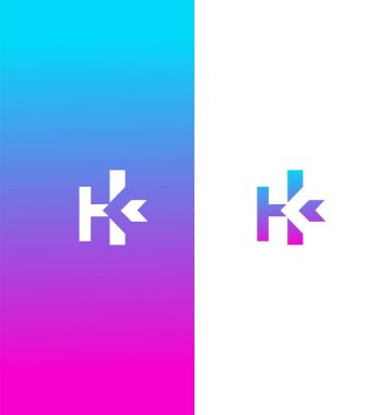 HK, KH Harf Logosu Kimlik İmzalama Sembol Şablonu