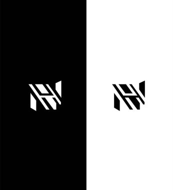 HN, NH Harf Logosu Kimlik İmzalama Sembol Şablonu