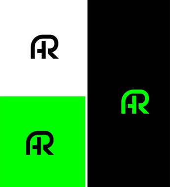 HR, RH Harf Logosu Kimlik İmzalama Sembol Şablonu