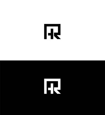 HR, RH Harf Logosu Kimlik İmzalama Sembol Şablonu