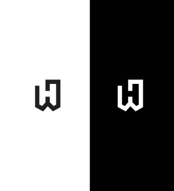 HW, WH Harf Logosu Kimlik İmzalama Sembol Şablonu