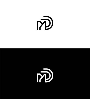 MD, DM Harf Logosu Kimlik İmzalama Sembol Şablonu