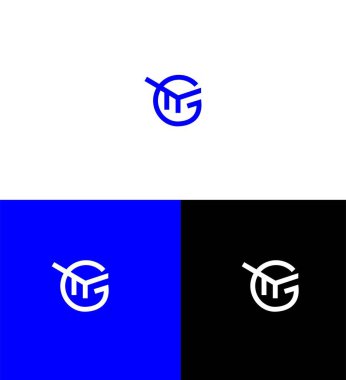 MG, GM Harf Logosu Kimlik İmzalama Sembol Şablonu