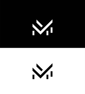 MM Harfi Logo Kimlik İmzalama Sembol Şablonu