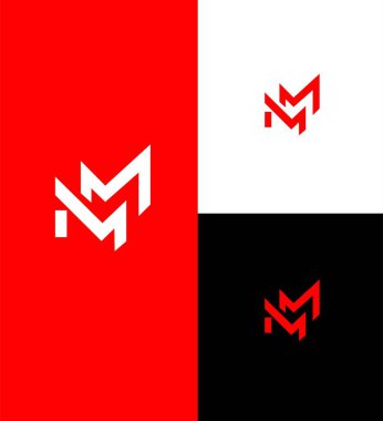 MM Harfi Logo Kimlik İmzalama Sembol Şablonu