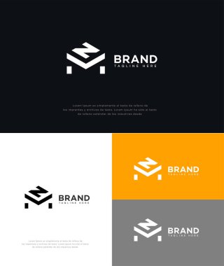 MN, NM Harf Logosu Kimlik İmzalama Sembol Şablonu