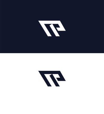 MP, PM Harf Logosu Kimlik İmzalama Sembol Şablonu