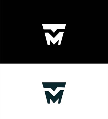 MT, TM Harf Logosu Kimlik İmzalama Sembol Şablonu