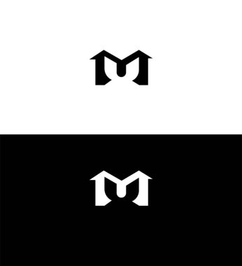 MU, UM Harf Logosu Kimlik İmzalama Sembol Şablonu