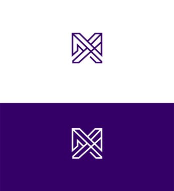 MX, XM Harf Logosu Kimlik İmzalama Sembol Şablonu