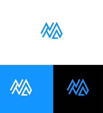 NA, A Harfi Logo Kimlik İmzalama Sembol Şablonu