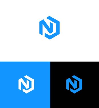 ND, DN Harf Logosu Kimlik İmzalama Sembol Şablonu