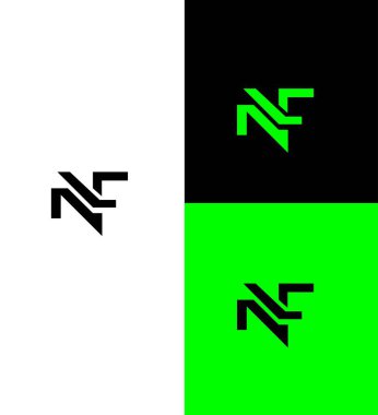 NF, FN Harf Logosu Kimlik İmzalama Sembol Şablonu