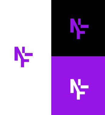 NF, FN Harf Logosu Kimlik İmzalama Sembol Şablonu