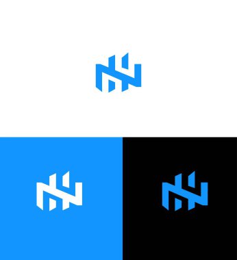 NH, HN Harf Logosu Kimlik İmzalama Sembol Şablonu