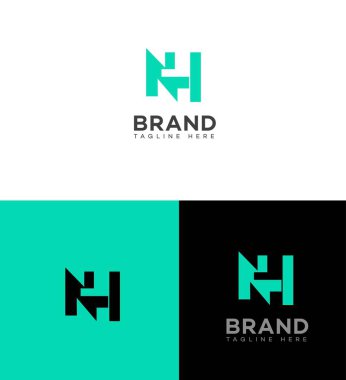 NH, HN Harf Logosu Kimlik İmzalama Sembol Şablonu