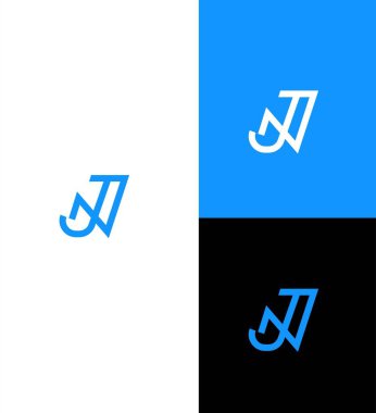 NJ, JN Harf Logosu Kimlik İmzalama Sembol Şablonu