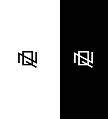 NQ, QN Harf Logosu Kimlik İmzalama Sembol Şablonu