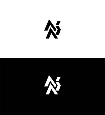 NR, RN Harf Logosu Kimlik İmzalama Sembol Şablonu