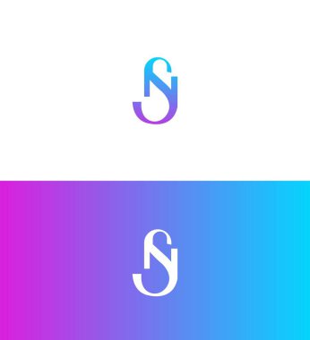 NS, SN Harf Logosu Kimlik İmzalama Sembol Şablonu