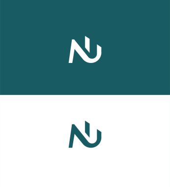 NU, BM Harfi Logo Kimlik İmzalama Sembol Şablonu