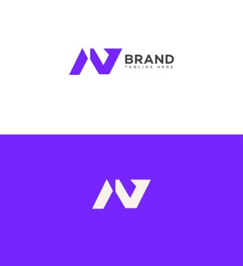 NV, VN Harf Logosu Kimlik İmzalama Sembol Şablonu