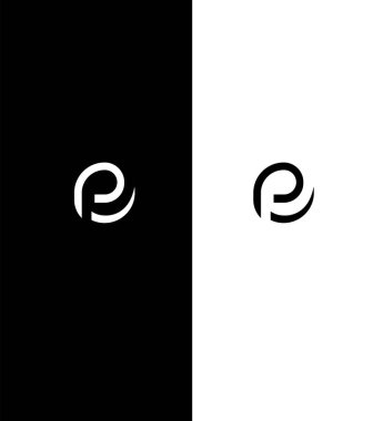 OP, PO Harf Logosu Kimlik İmzalama Sembol Şablonu