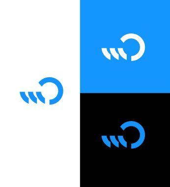 OW, WO Harf Logosu Kimlik İmzalama Sembol Şablonu